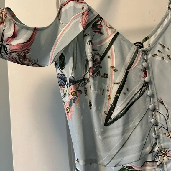 Bebe Floral Blue Maxi Dress - Picture 3 of 5